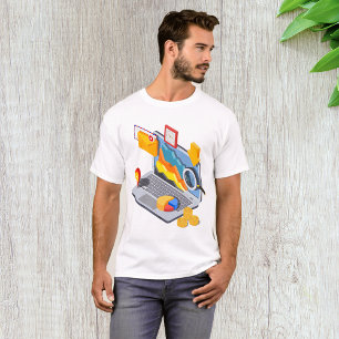 T-shirt Ordinateur portable d'analyse de données commercia