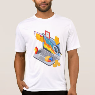 T-shirt Ordinateur portable d'analyse de données commercia