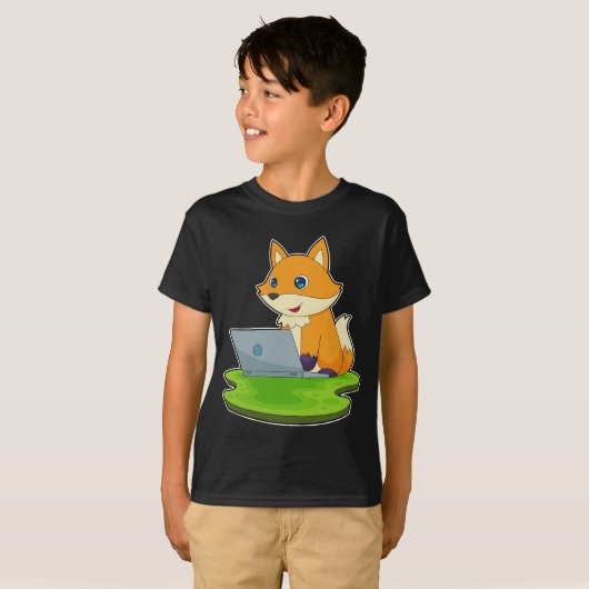 T-shirt Ordinateur portable Fox (Devant entier)