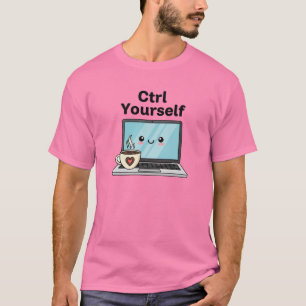 T-shirt Ordinateur portable mignon et café