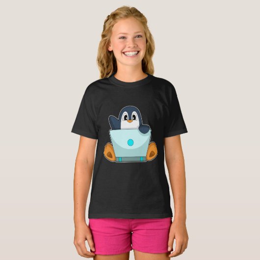 T-shirt Ordinateur portable Penguin (Devant entier)