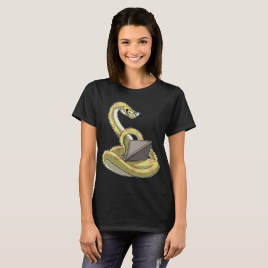 T-shirt Ordinateur portable Snake (Devant entier)