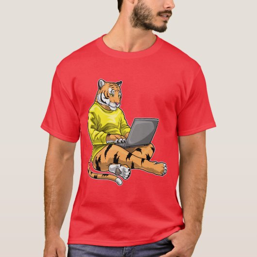 T-shirt Ordinateur portable Tiger (Devant)