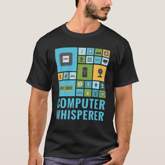 T-shirt Ordinateur Whisperer Funny IT Tech Support Desk (Devant)