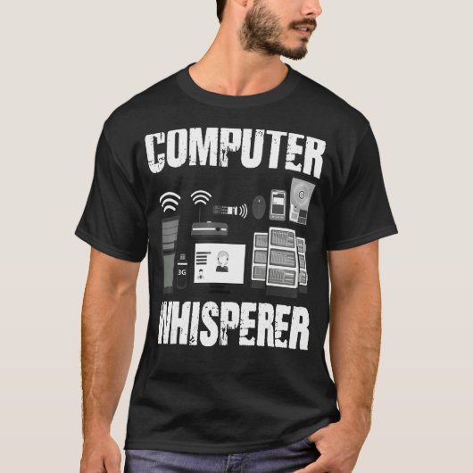 T-shirt Ordinateur Whisperer Informatique Support Techniqu (Devant)