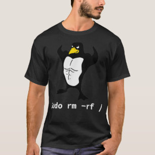 T-shirt Ordinateurs Sudo rm rf Tu Linu Penguin