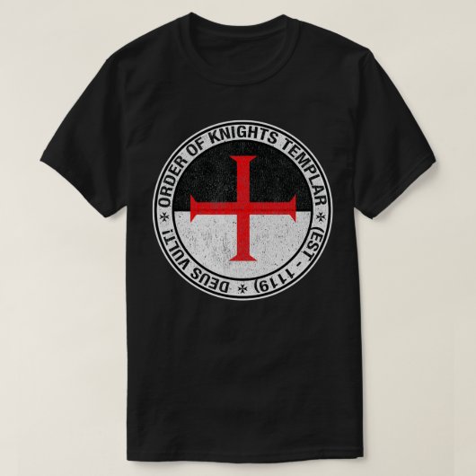 T-shirt Ordre des Chevaliers Templiers Drapeau Sigil Deus  (Design devant)