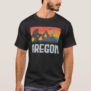 T-shirt Oregon Bigfoot Sasquatch Mountains Randonnée rétro