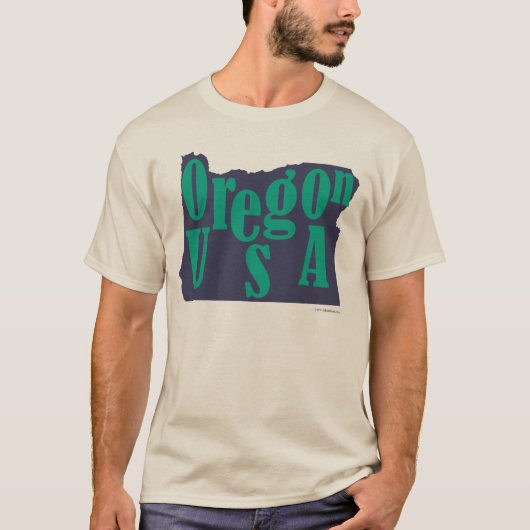 T-shirt Oregon États-Unis Voyage de forme d'état (Devant)