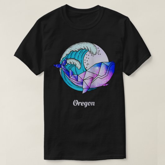 T-shirt Oregon Japanese Paint Geometric Orca Killer Whale (Design devant)