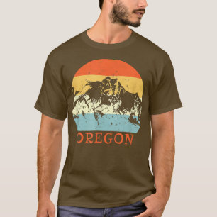 T-shirt Oregon Mountain Lovers Vintage Retro Snow Sking
