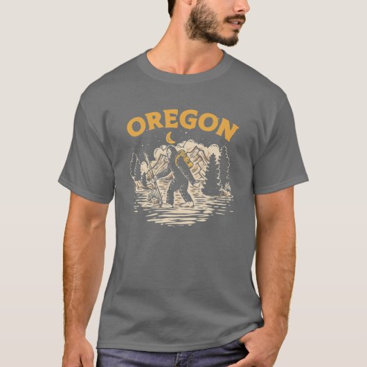 T-shirt Oregon Randonnée Bigfoot Nightime Stroll Mountains (Devant)