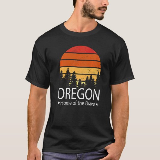 T-shirt Oregon State Home Of The Brave Oregon Love (Devant)