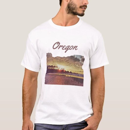 T-shirt Oregon Sunset State Personnalisable Couper Tee (Devant)