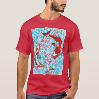 T-shirt Oreille japonaise de poisson carpe en fleurs de ce