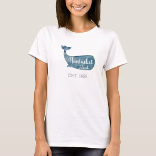T-shirt Oreillers à lancer de masse de baleines de l'île N