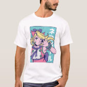 T-shirt Oreilles de chatte mignonne Anime (Devant)