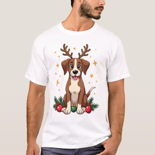 T-shirt Oreilles de renne Pointer (Devant)