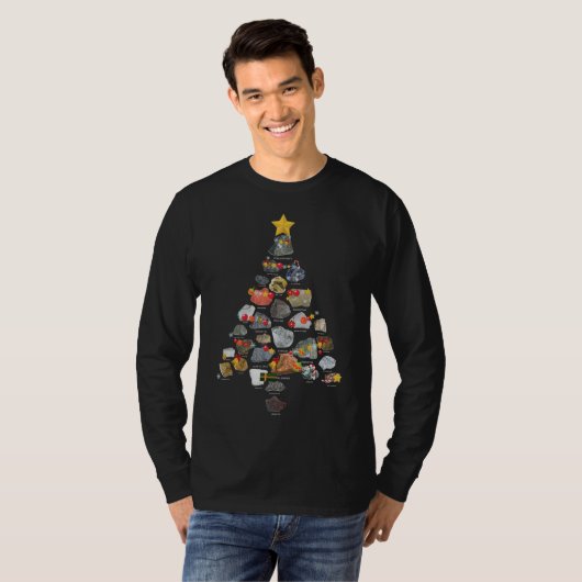 T-shirt Ores Minerals Gems Rocks collection Christmas Tree (Devant entier)