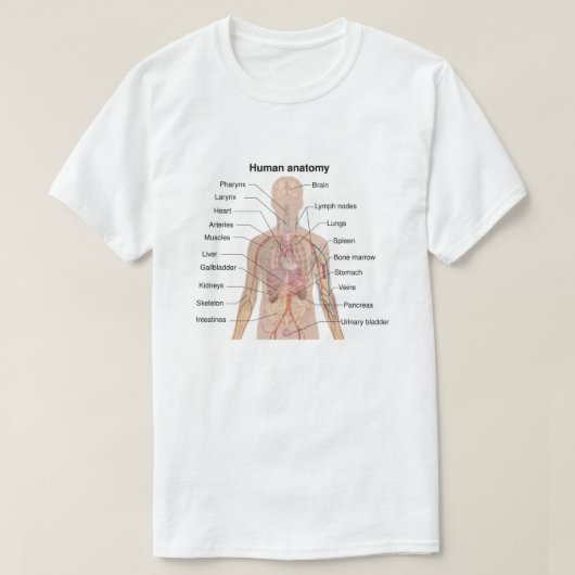 T-shirt Organes internes Anatomie du corps humain (Design devant)