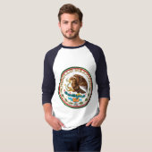 T-shirt Orgullo Mexicano (aigle du drapeau mexicain) (Devant entier)