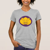 T-shirt Oriental Jaune violet Japon Rabbit Mon Kamon Art (Devant)