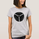 T-shirt Oriental Noir Kiku Chrysanthemum Mon Vector Art (Devant)
