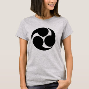 T-shirt Oriental Noir Kobayakawa Japon Mon Tomoe Art