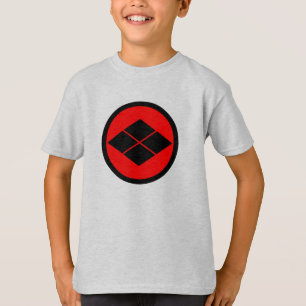 T-shirt Oriental Noir Rouge Takeda Japon Mon Vector Art