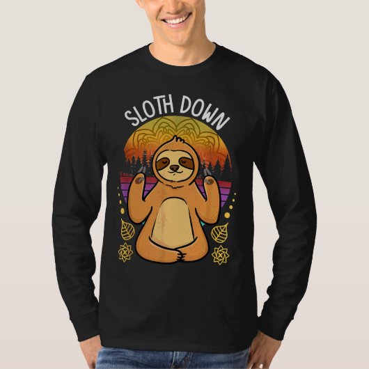 T-shirt Oriental Yoga Sloth Down 34 (Devant)