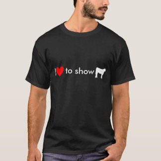T-shirt orientez le blanc de vache, le coeur, I, pour