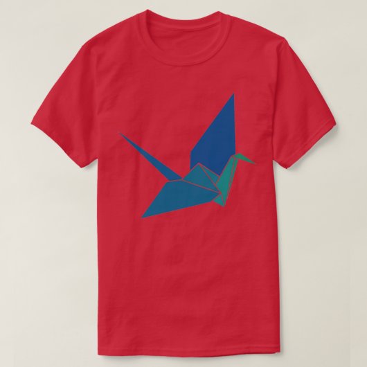 T-shirt Origami Crane Bleue 4 (Design devant)