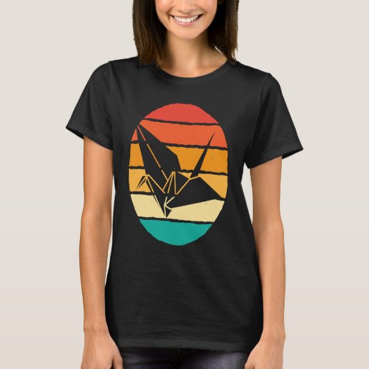 T-shirt Origami Crane Retro Orizuru (Devant)