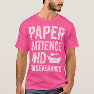 T-shirt Origami De Patience Et De Persévérance Papier
