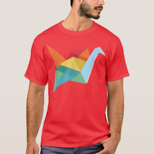 T-shirt Origami Folding Paper Crane Japanese Culture Retro