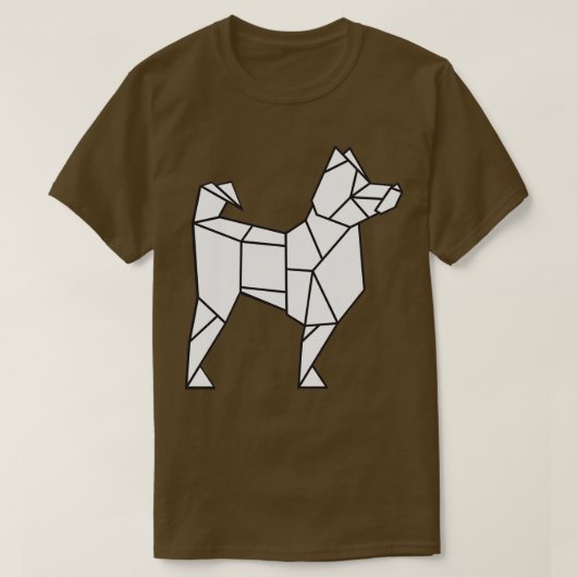 T-shirt Origami Husky Origami Chien Papier japonais (Design devant)
