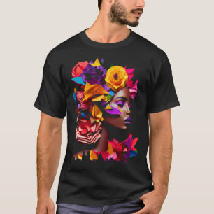T-shirt Origami noir Abstrait Reine Paris Sk