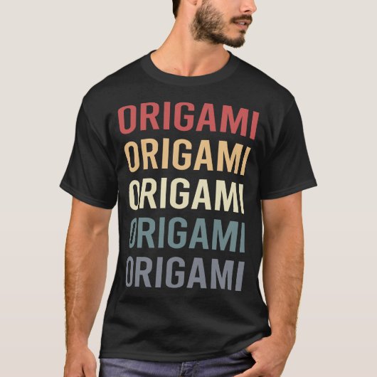 T-shirt Origami Texte Rétro (Devant)