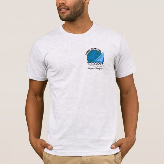 T-shirt 'Origin Charters' Bateau Capitaine Ash Impression  (Devant)