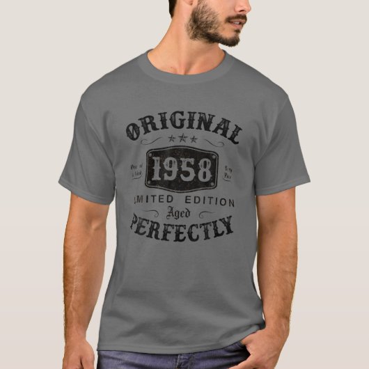 T-shirt Original 1958 65 Ans 65E Anniversaire Cadeaux Pour (Devant)