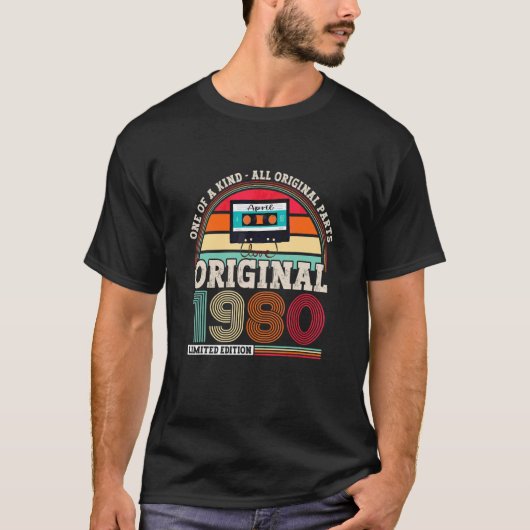 T-shirt Original 1980 42e Anniversaire Pour Hommes Et (Devant)
