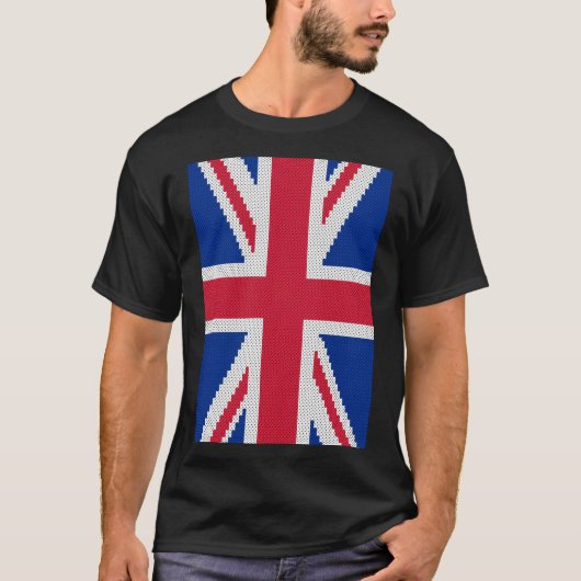 T-shirt Original cross-stitch design Union Jack (Devant)