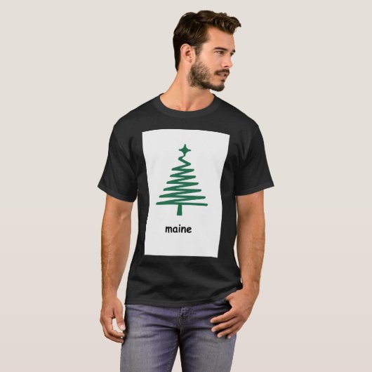 T-shirt Original Noël Maine Drapeau 1 Art encadré Imprimer (Devant entier)