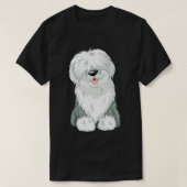 T-shirt Original Vieux Anglais Cheepdog Chien Chien Chien (Design devant)