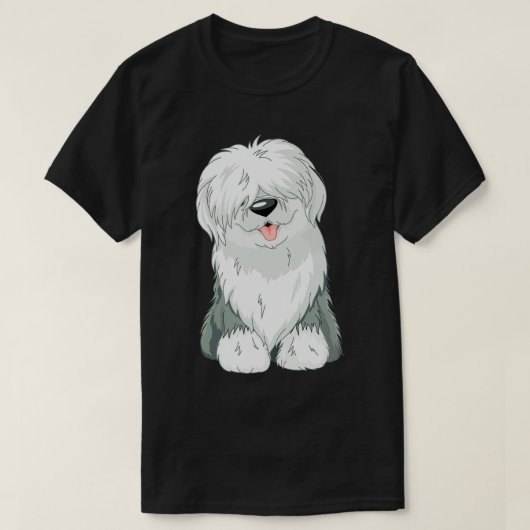 T-shirt Original Vieux Anglais Cheepdog Chien Chien Chien (Design devant)