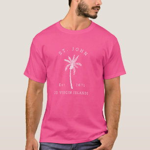 T-shirt Originale St John Virgin Islands Palm Tree Novelty
