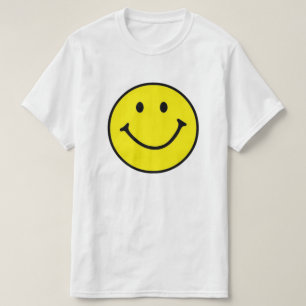 T-shirt Originale Visage de sourire jaune Basic
