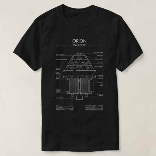 T-shirt Orion Spacecraft (crayon blanc sans Arrière - plan (Design devant)