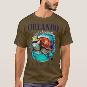 T-shirt Orlando Florida Aquarelle Joyeuse tortue de mer