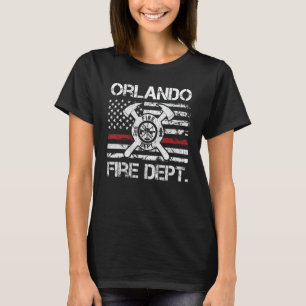 T-shirt Orlando Florida Fire Department Mince Red Line Fir